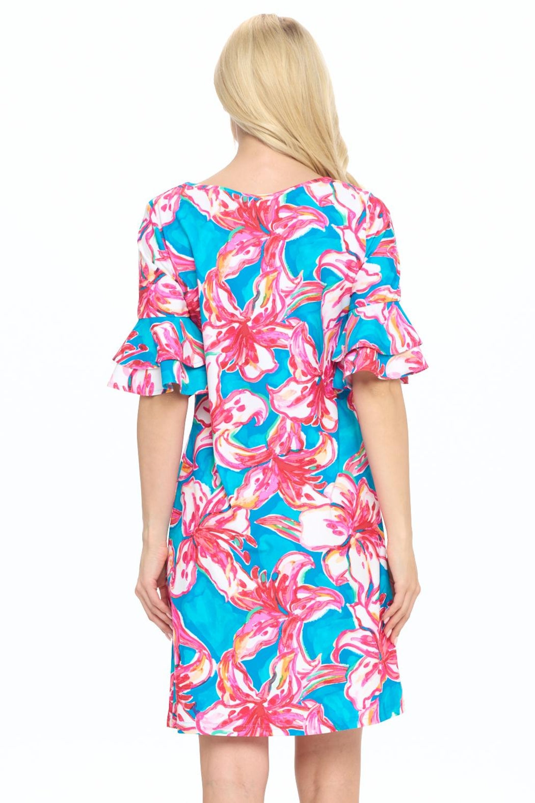 Floral Ruffle Sleeve Dress