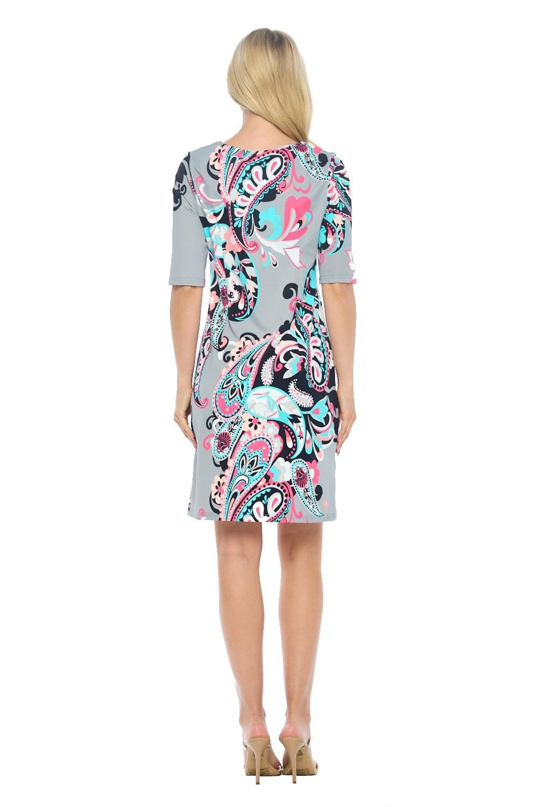 Grey Elbow Sleeve Dress