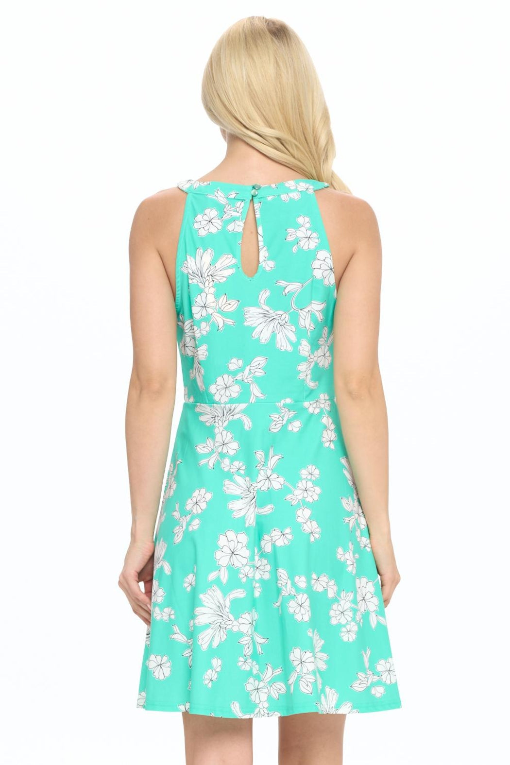 Mint Keyhole Fit And Flare Dress