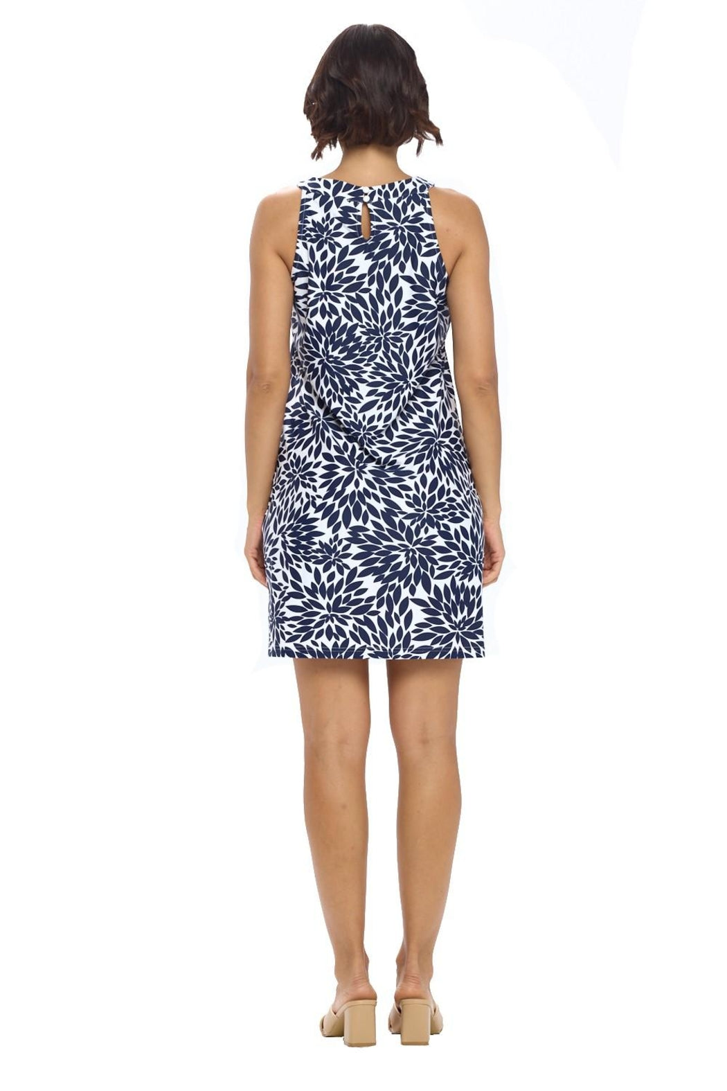 Navy Floral Yoke Dress