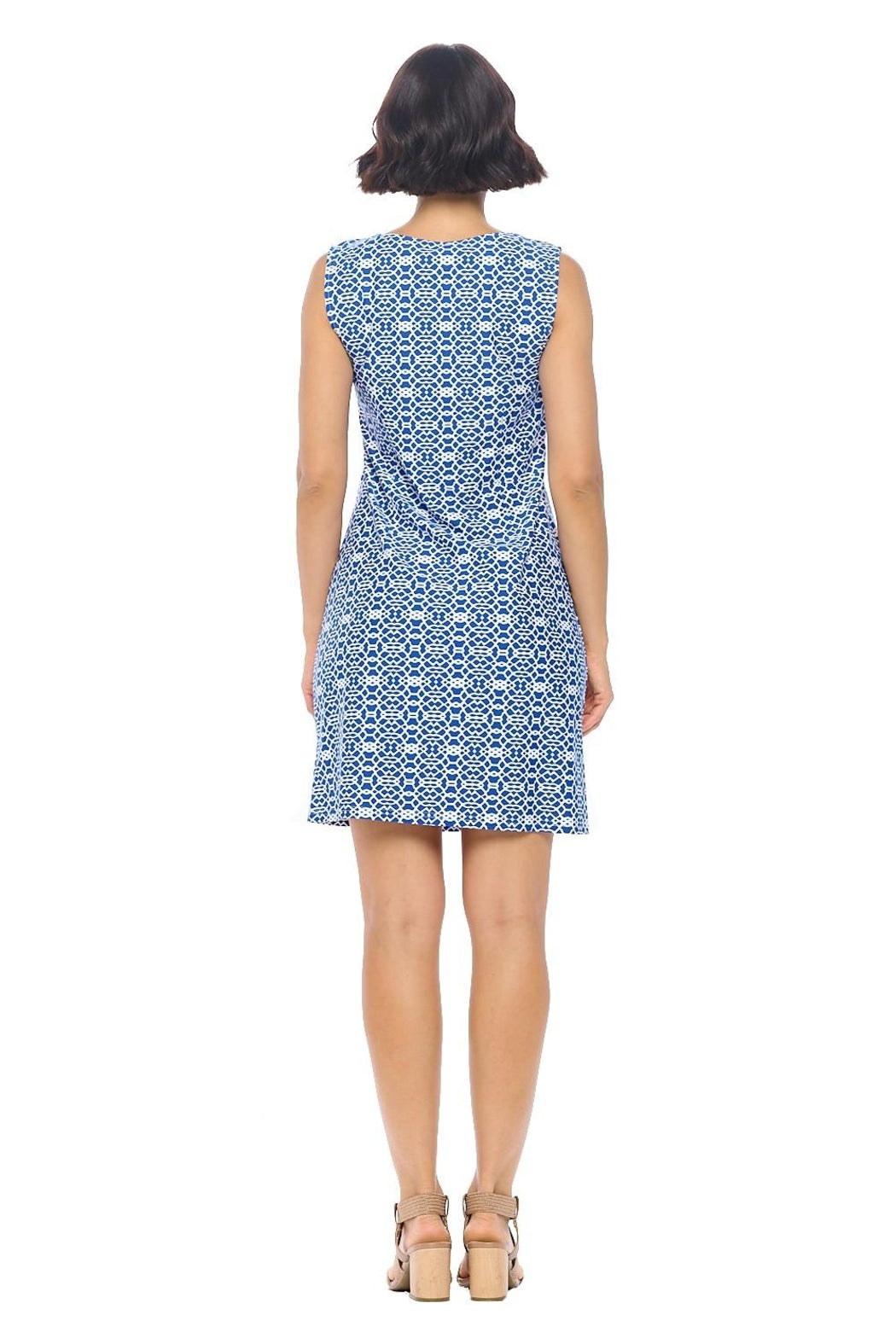 Royal Sleeveless Shift Dress