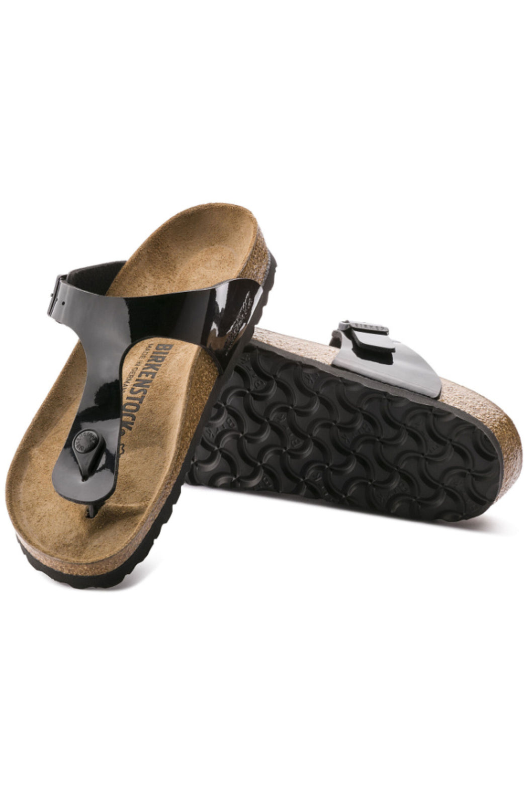 Birkenstock Gizeh Regular Width in Black Patent