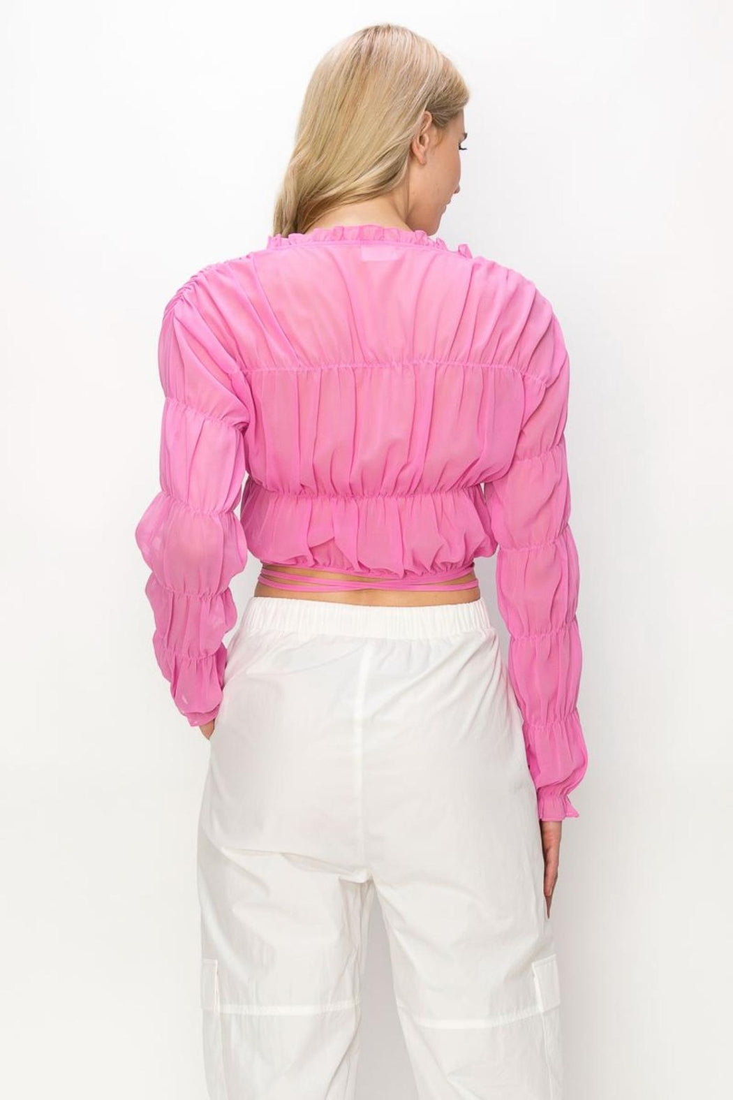Shirred Chiffon Top