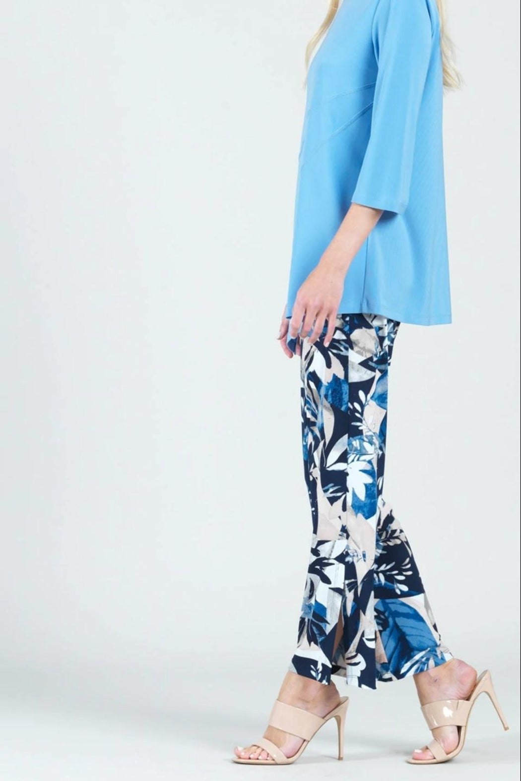 Floral-Print Side-Slit Ankle-Pant
