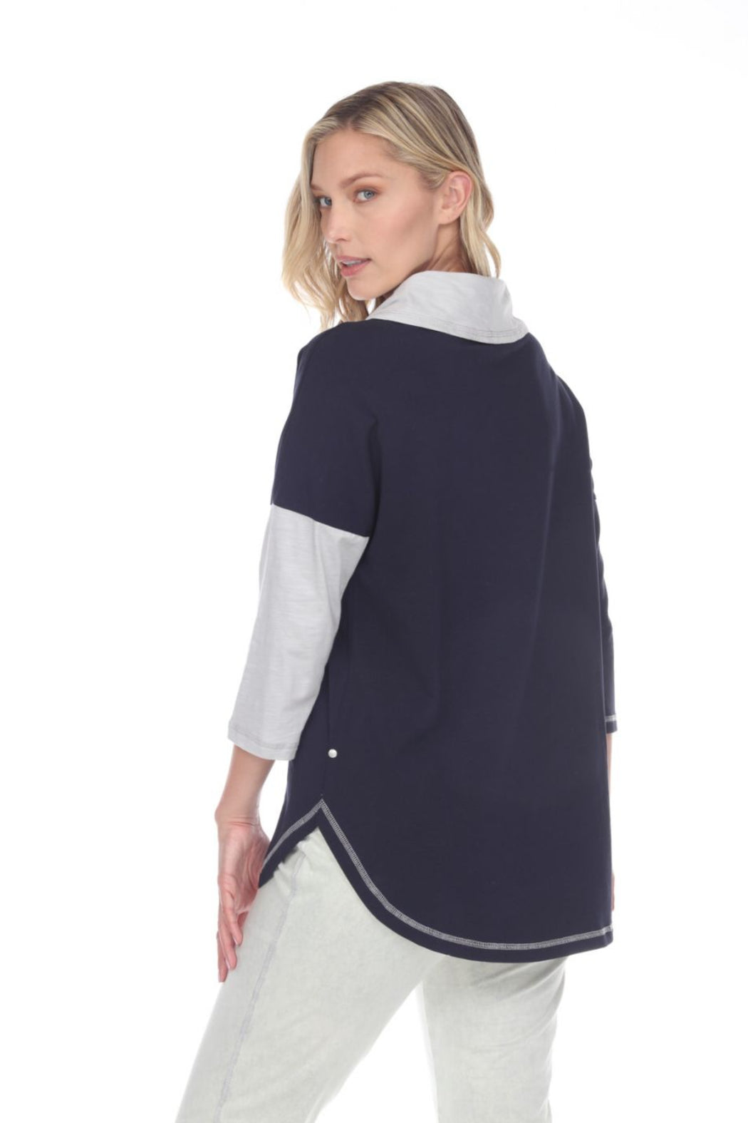 Cowl Neck Color Block top
