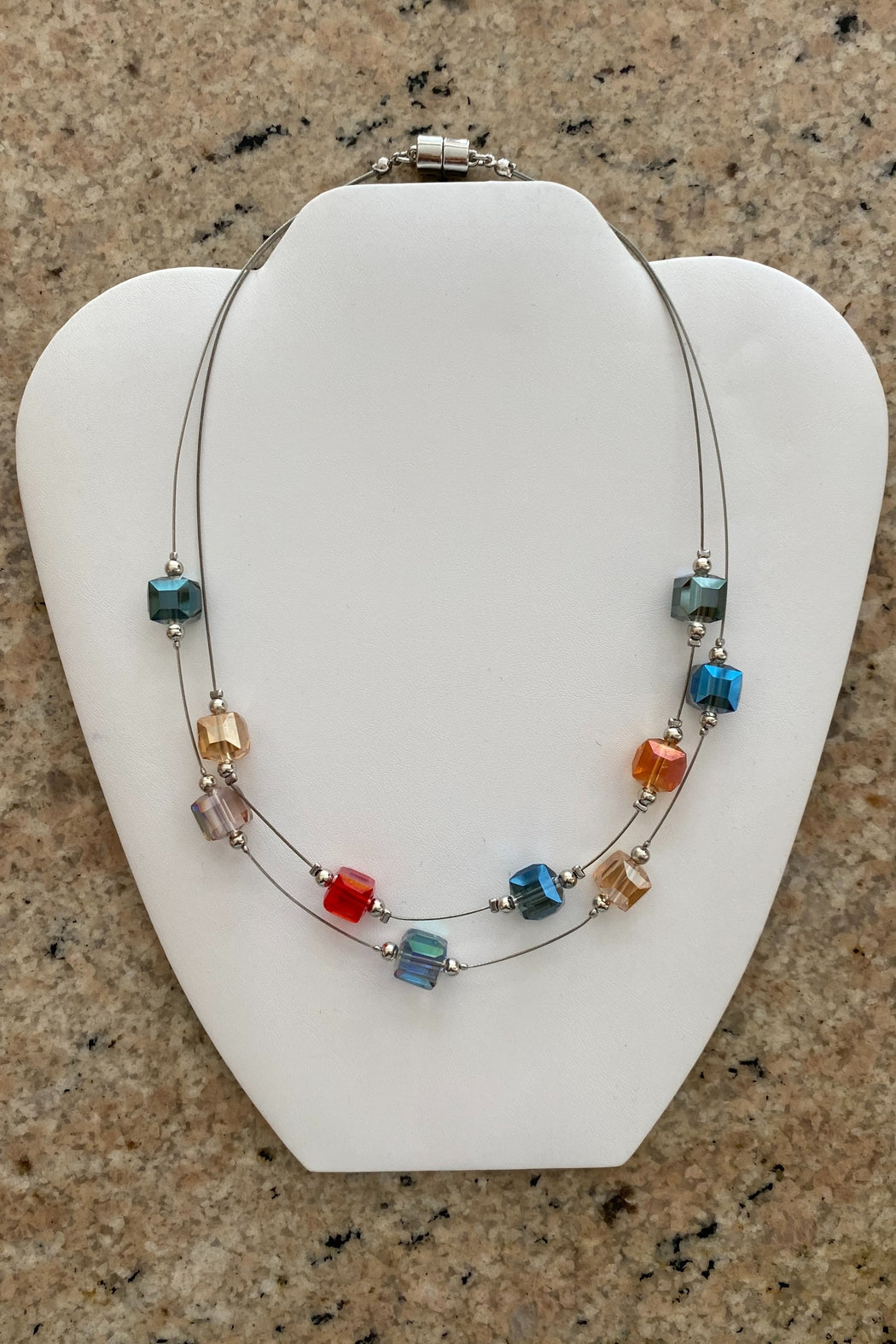 Crystal Floating Wire Necklace