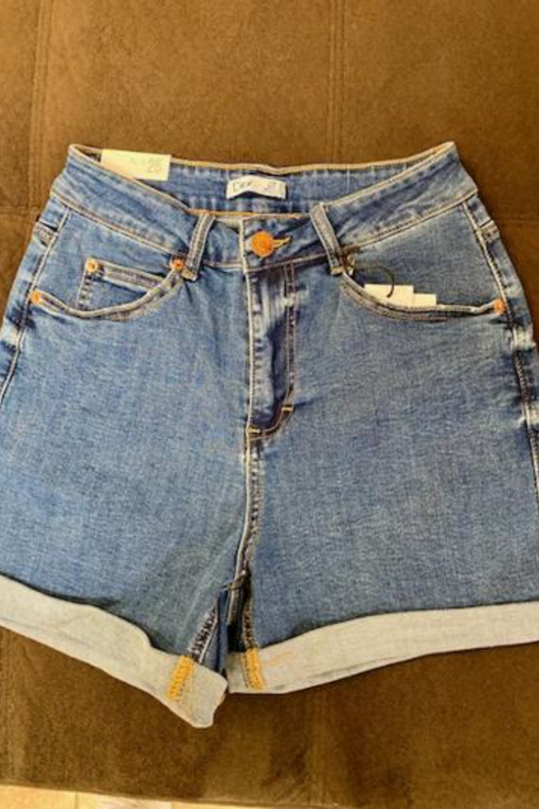 Cuffed Denim Shorts