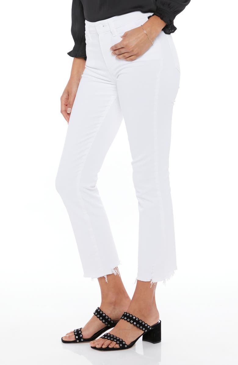 PAIGE Cindy Raw Hem Ankle Jeans in Crisp White