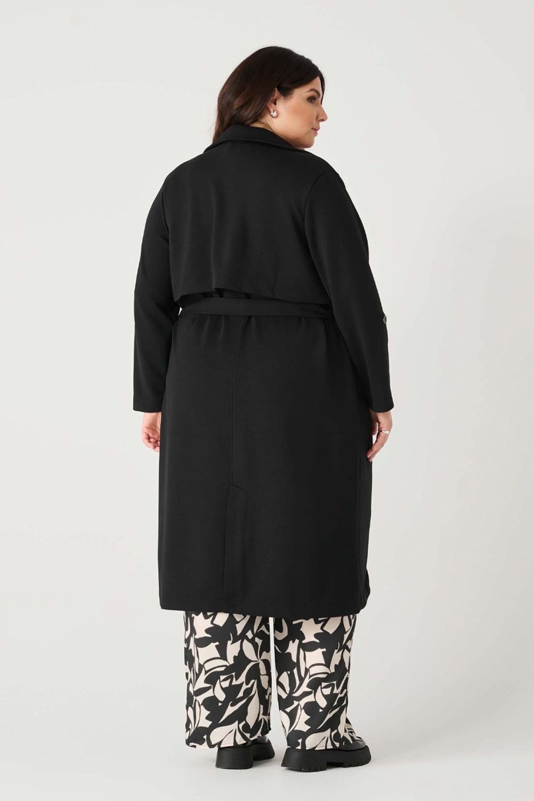 Double Breasted Knit Trench