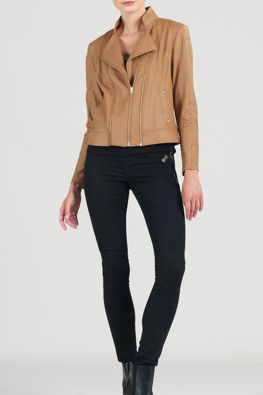 Double-Zip Leather Jacket