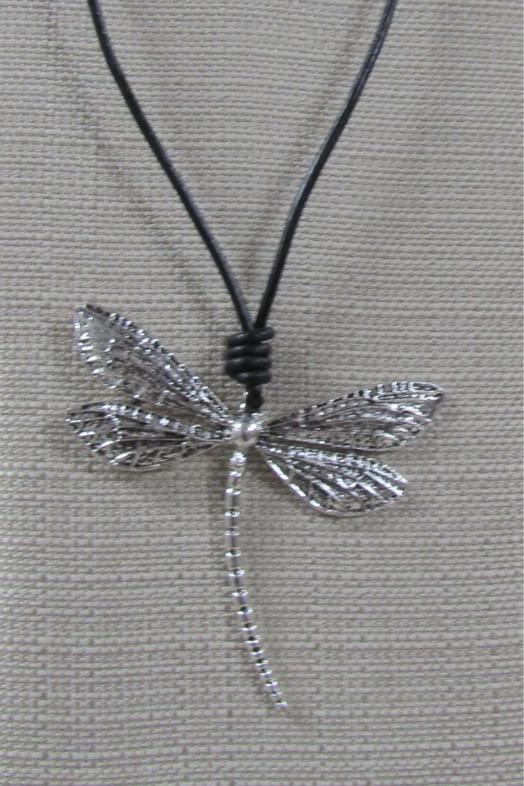 Dragonfly Drop on Black Cord