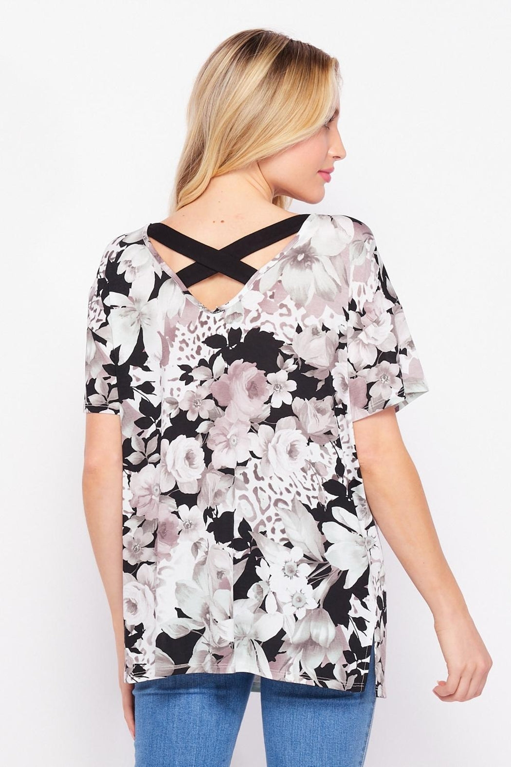 Floral Back-Cross Top