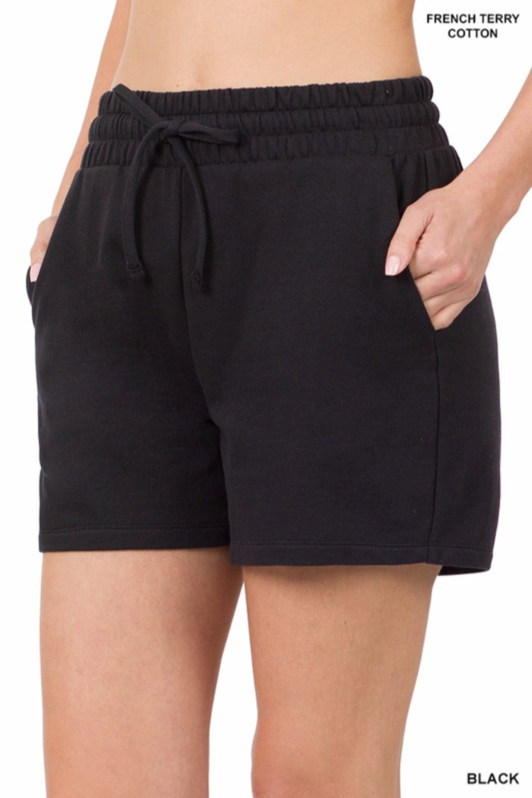 French Terry Drawstring Shorts