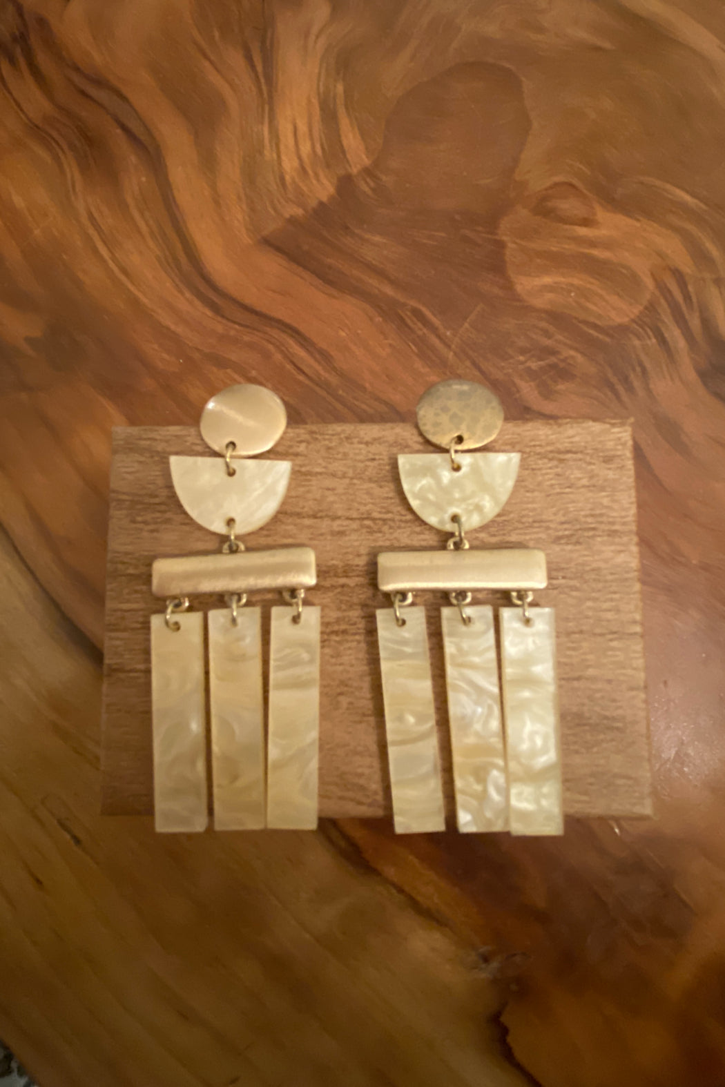 Gold Resin Dangle Earrings