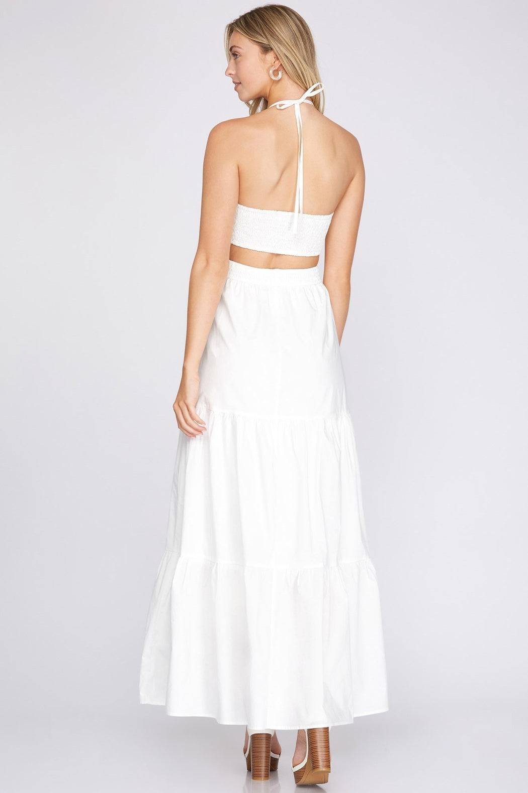 Halter Maxi-Dress Cross-Waist