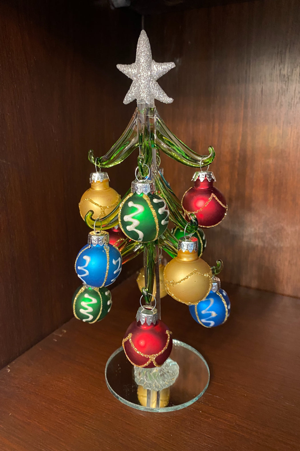Handblown Glass Tree with Assorted Glass Ornaments