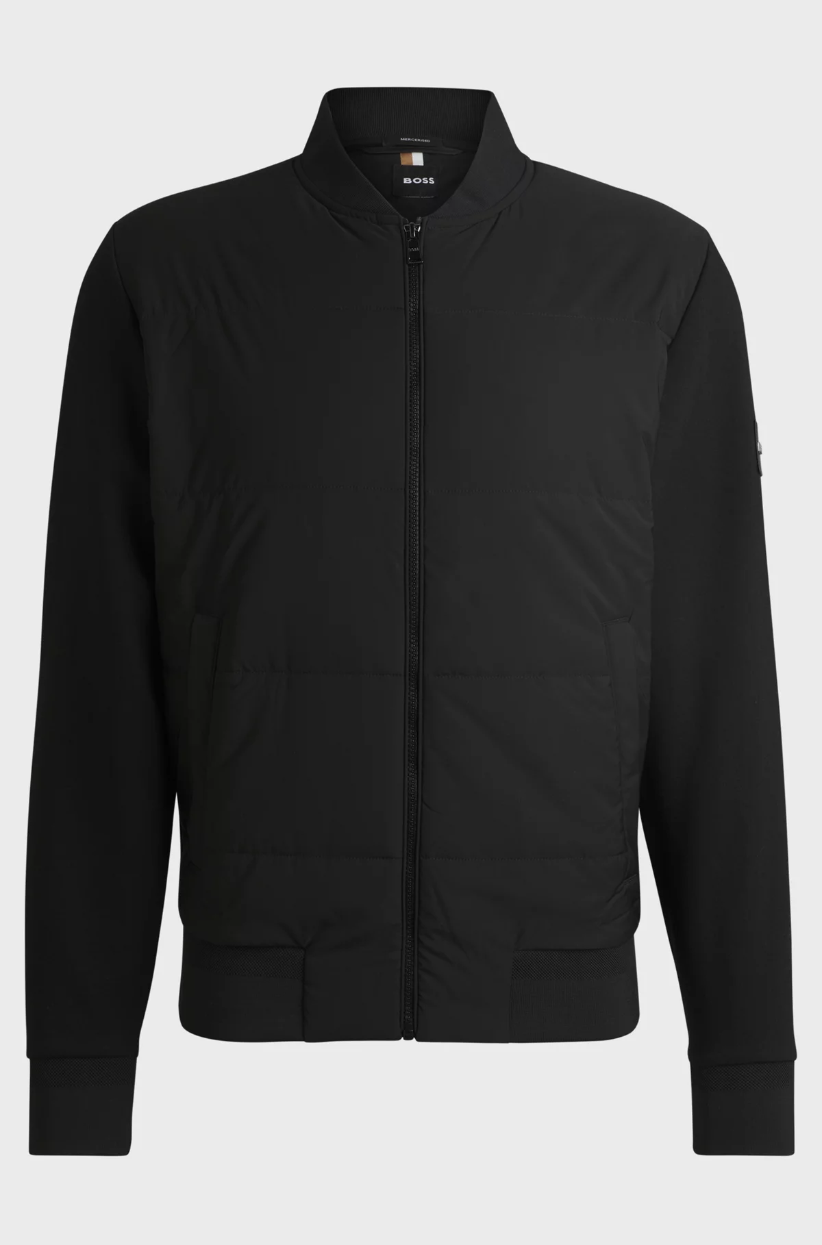 Boss Zip-Up Hybrid Sweatshirt with Padded Front Panel