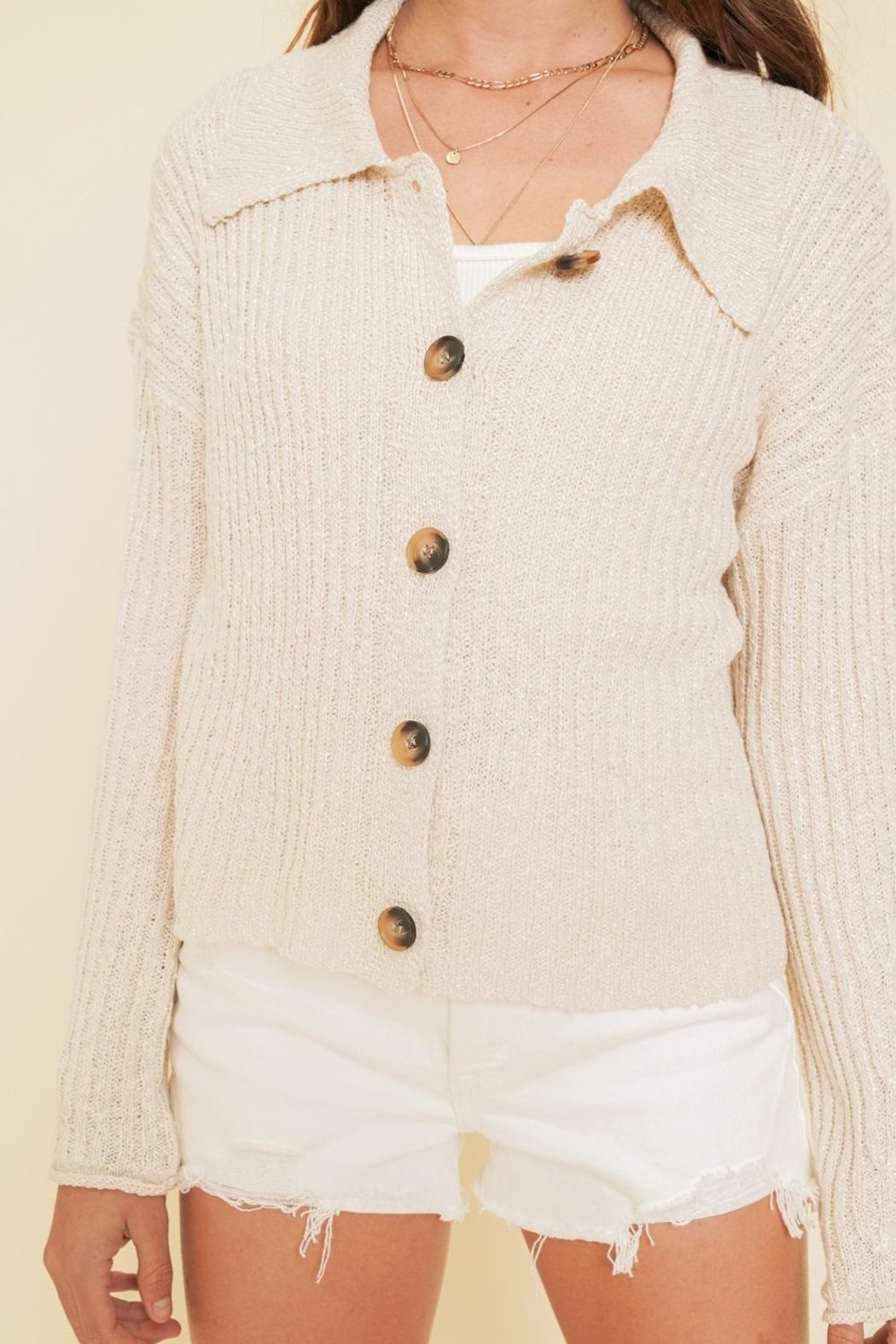 Ecru Crop Cardigan