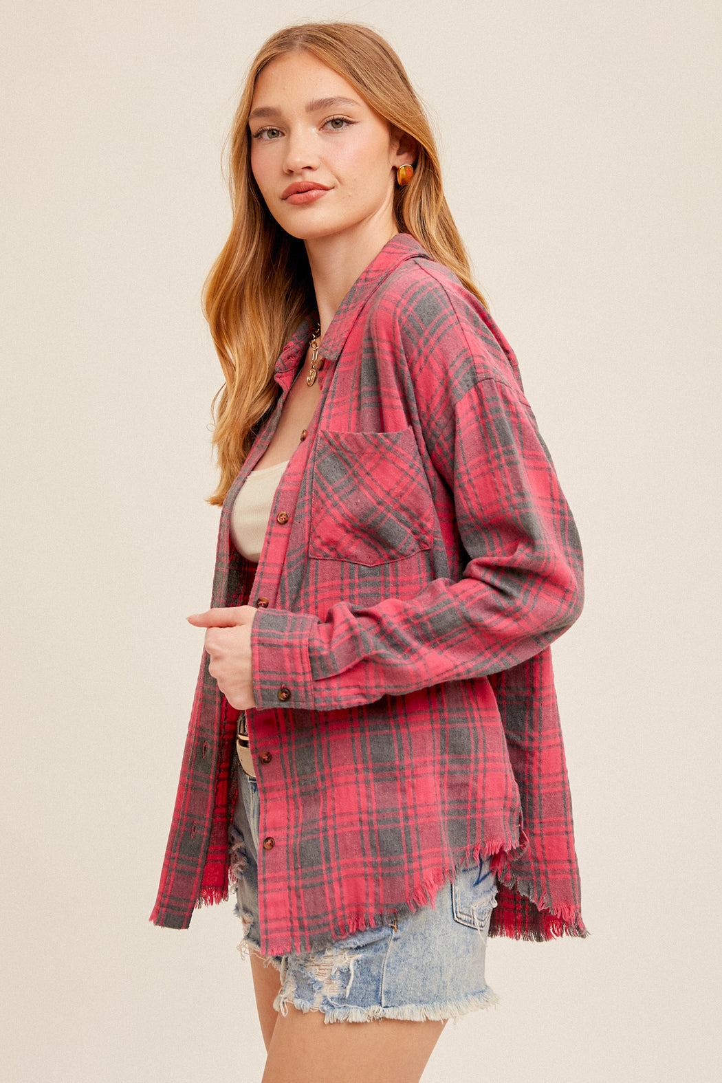 Fuchsia Plaid Shirt