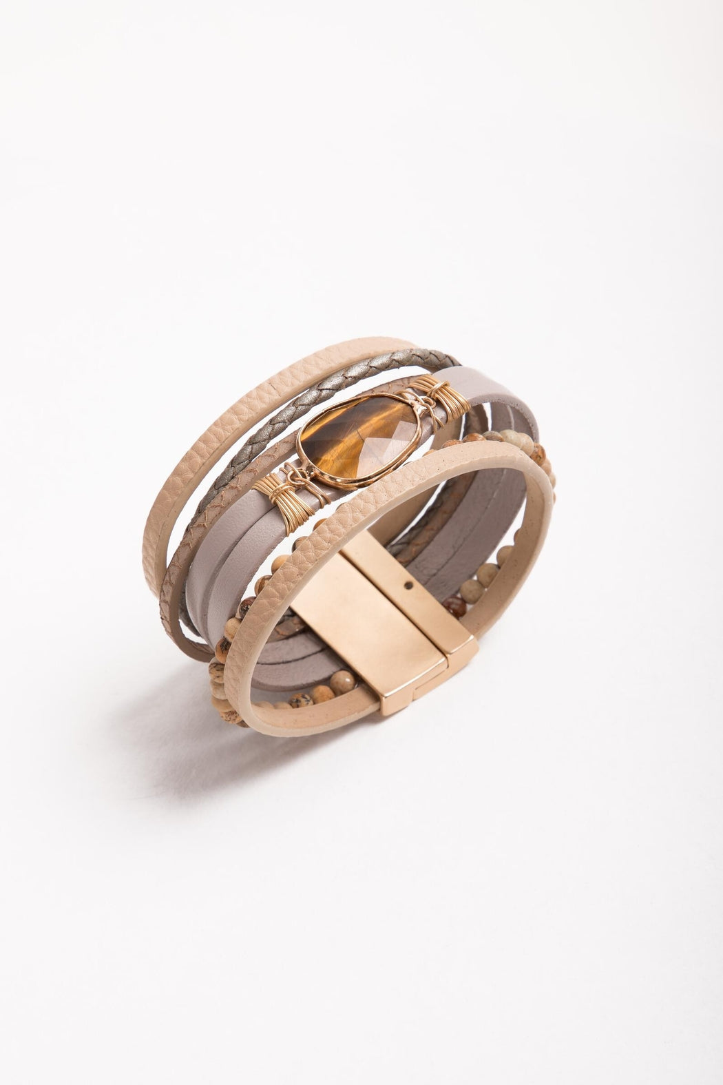HOLLIS BEADED LEATHER BRACELET
