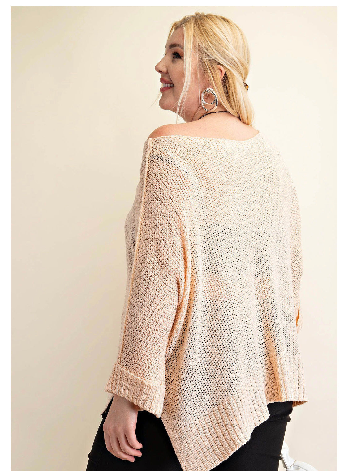 6405 Rebecca V-Neck Light Sweater Top -Reg & Plus!