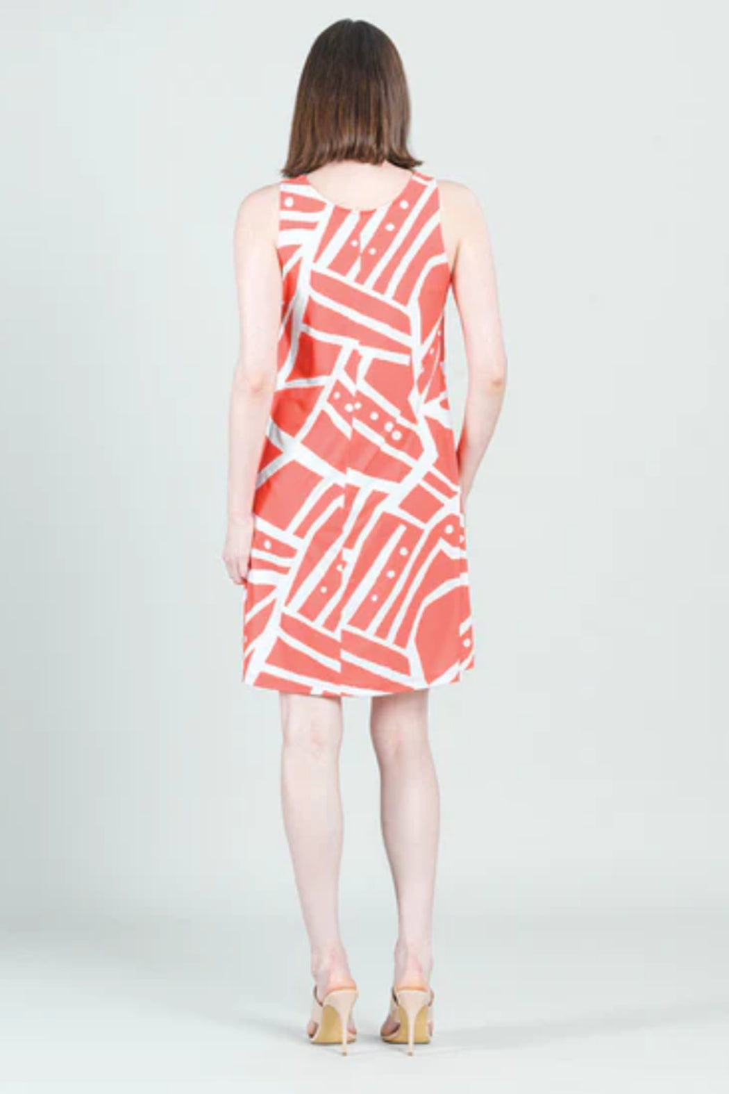Jewel-Neck Sleeveless Swing-Dress