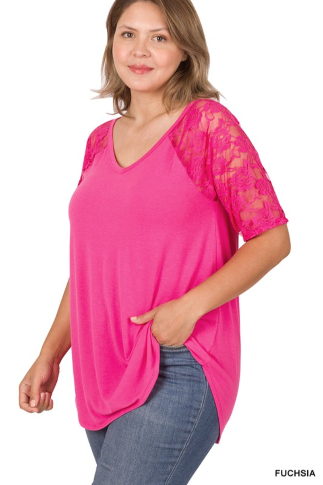 Lace Detail Short Sleeve Shirt