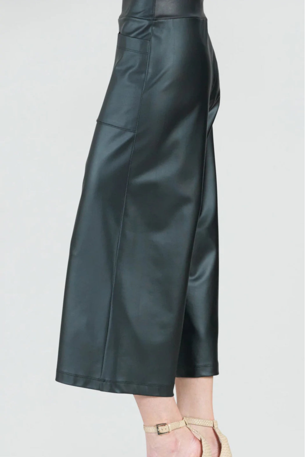 Liquid-leather Gaucho Pants