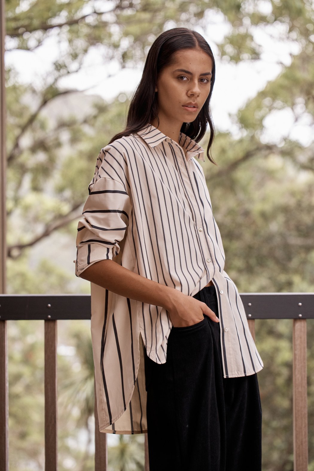 Contrast Stripe Shirt