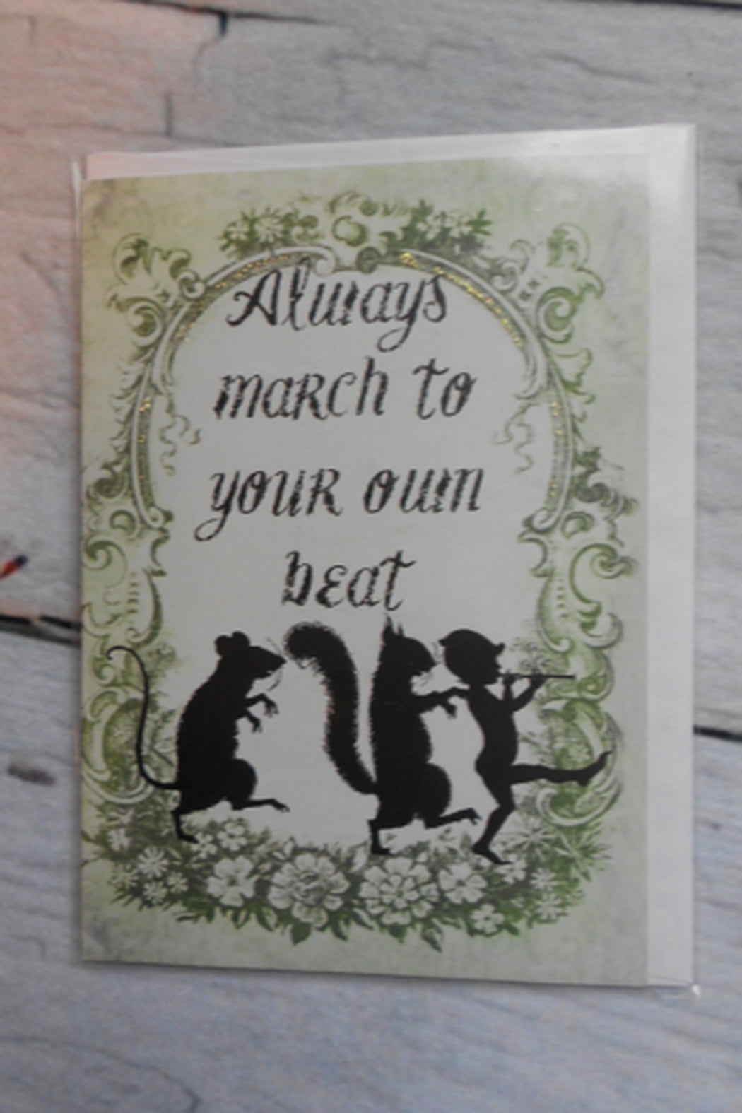 March to your own beat card