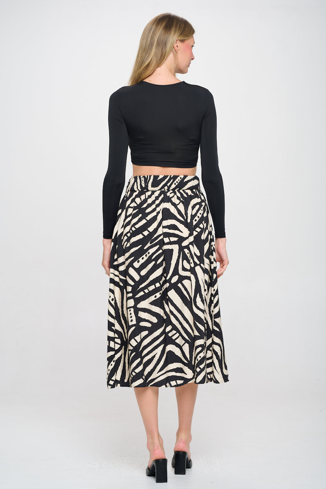 Tribal Black Tan Selena Skirt