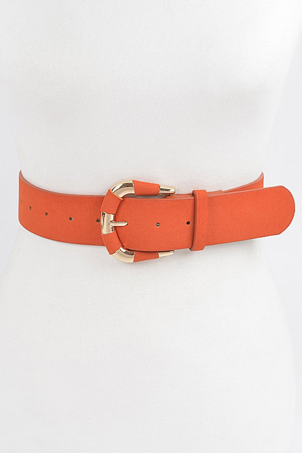 Microsuede Brass Buckle Belt