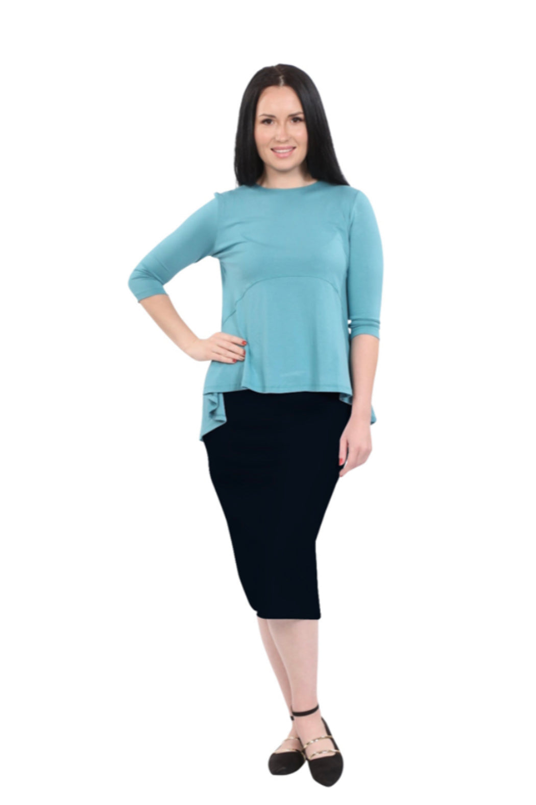 MID-CALF PENCIL SKIRT TAPERED
