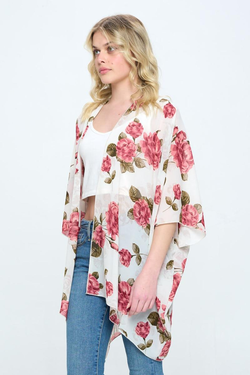Loose Fit Kimono Cardigan Top With