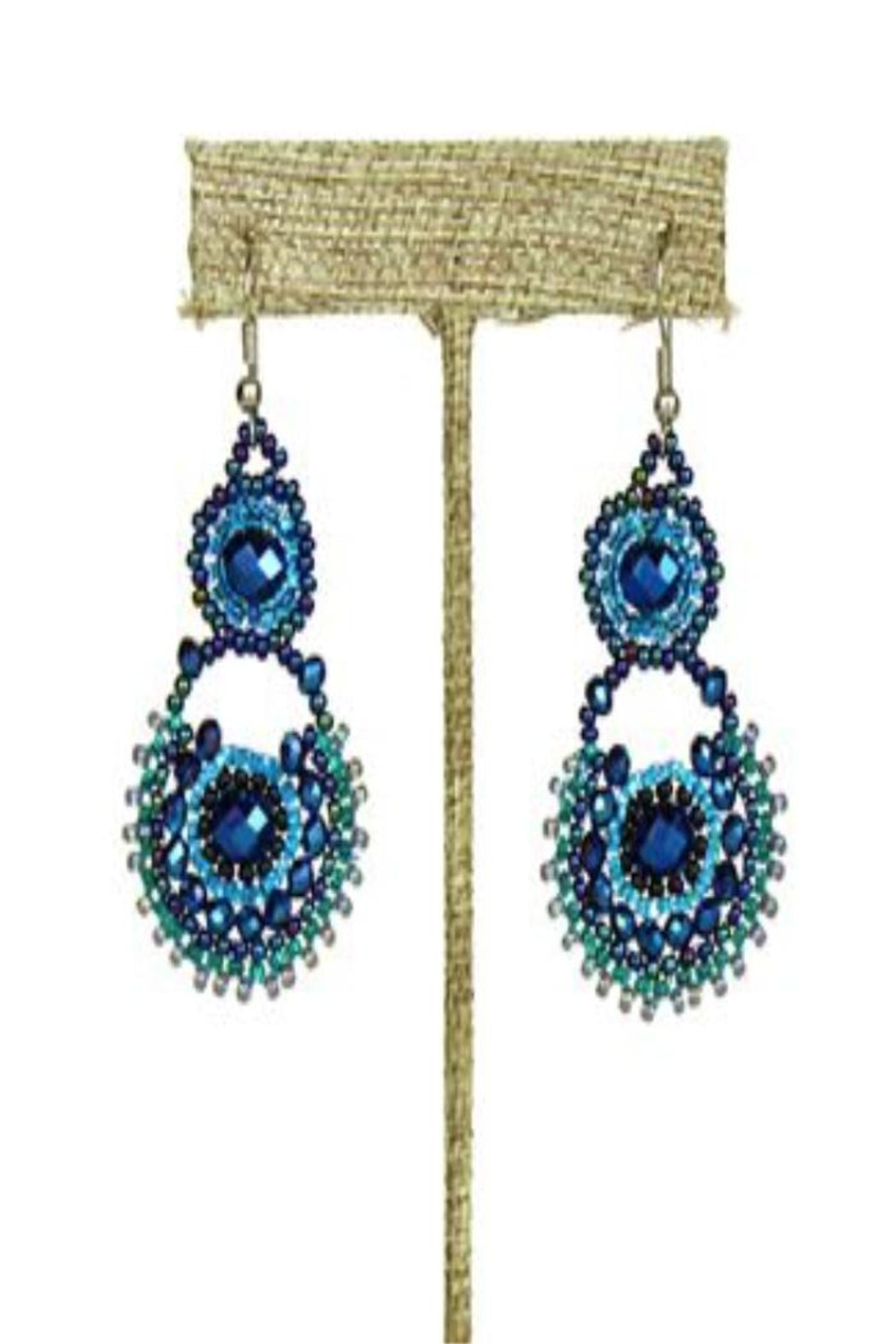 Beaded Blue Earrings