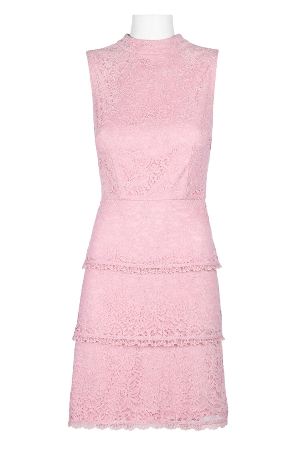Pink Tiered Ruffle Cocktail Dress