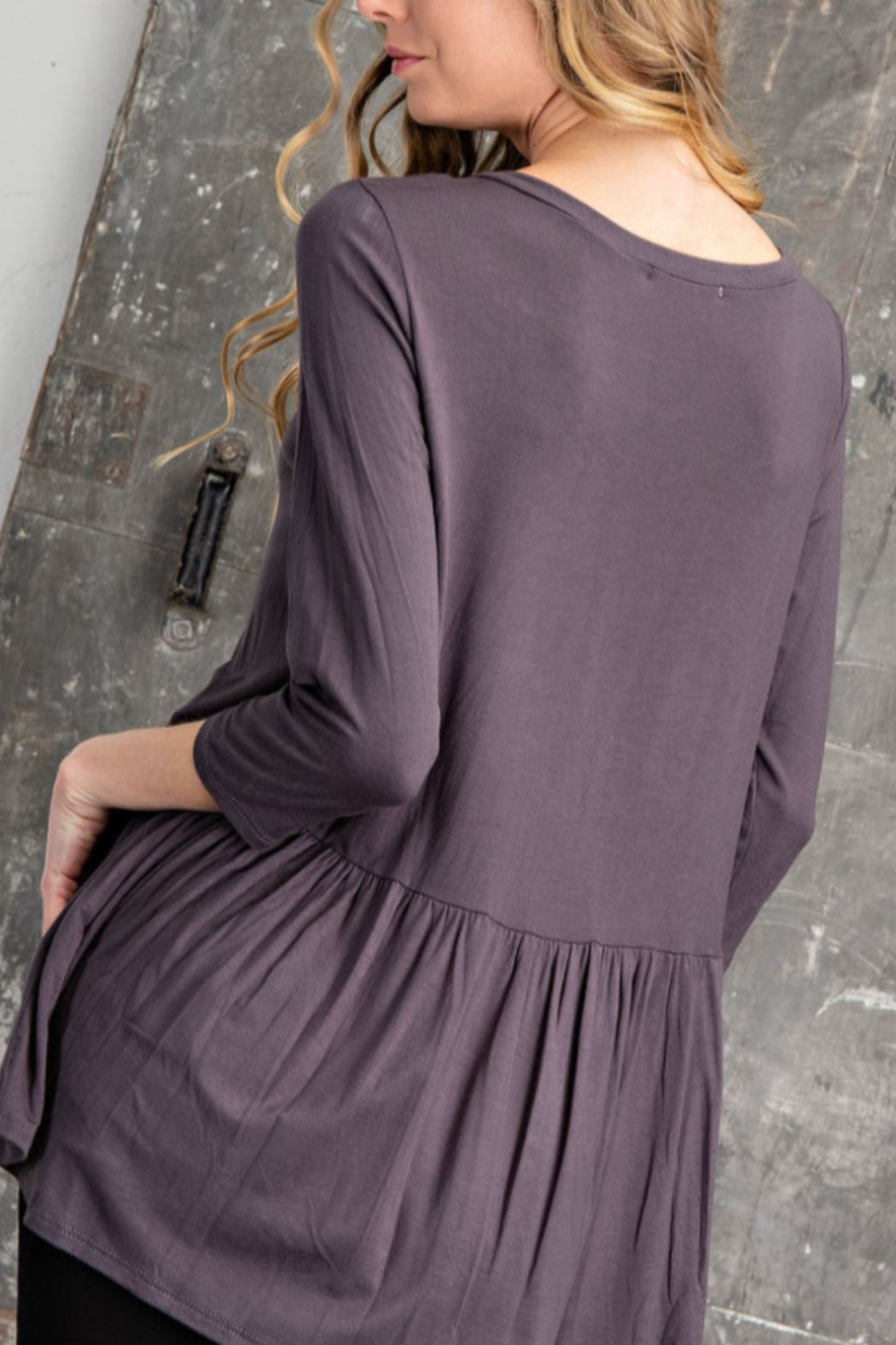 Pippy Peplum 3 quarter Sleeve Top