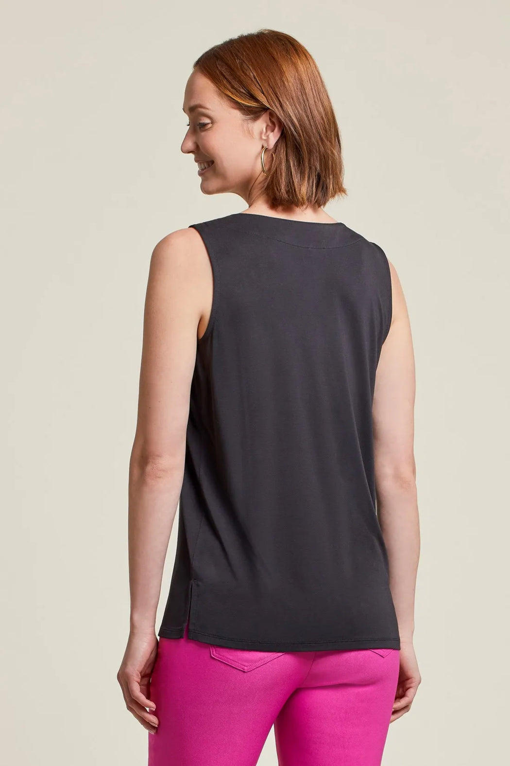 PLEATED SLEEVELESS MODAL TOP