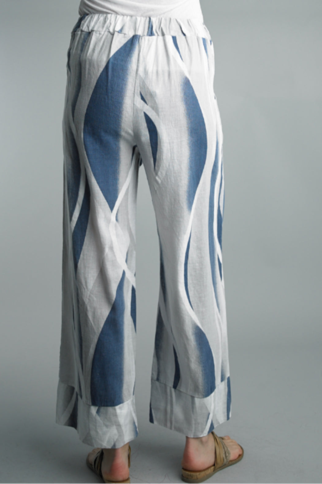 PRINTED LINEN PANTS