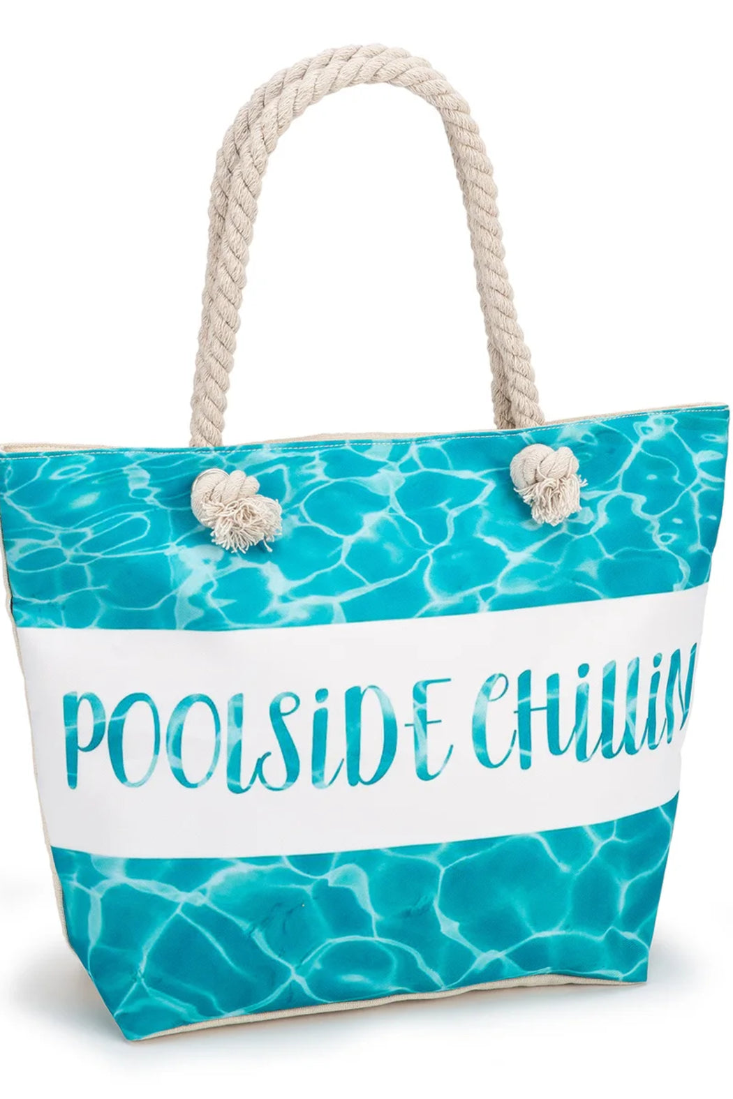 PRINTED ROPE HANDLE BAG-POOLSIDE