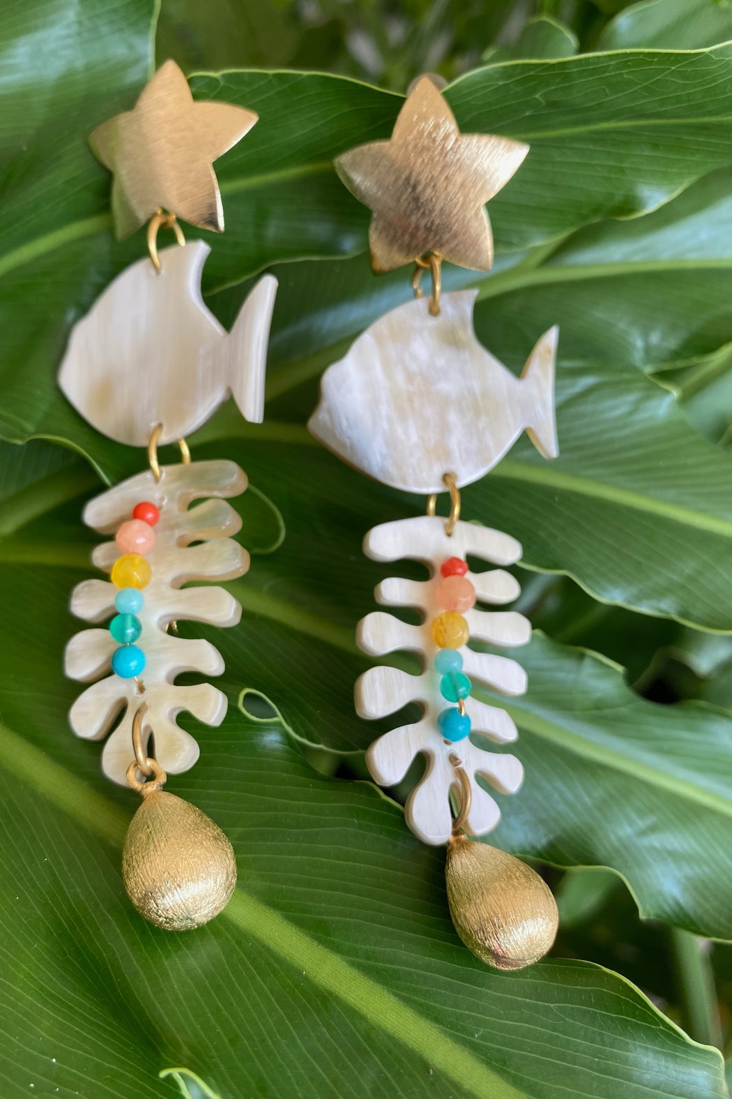 Rainbow fish earrings