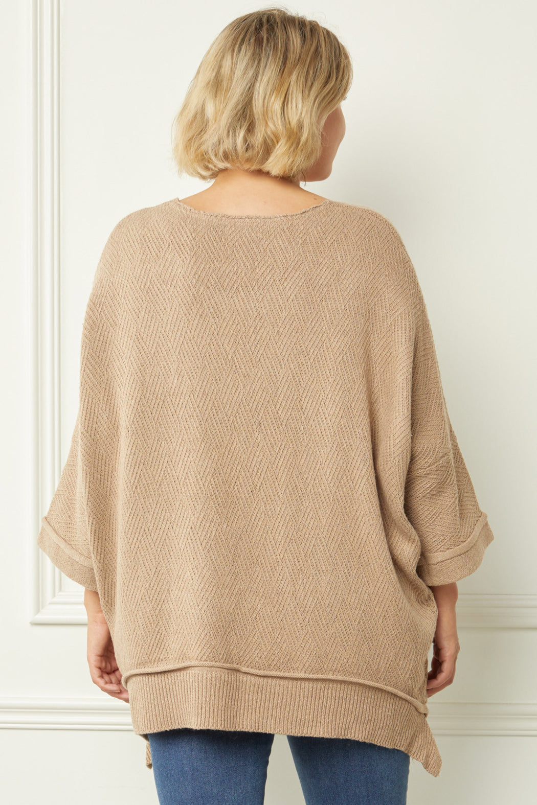 Round Neck Asymmetrical Hem Top