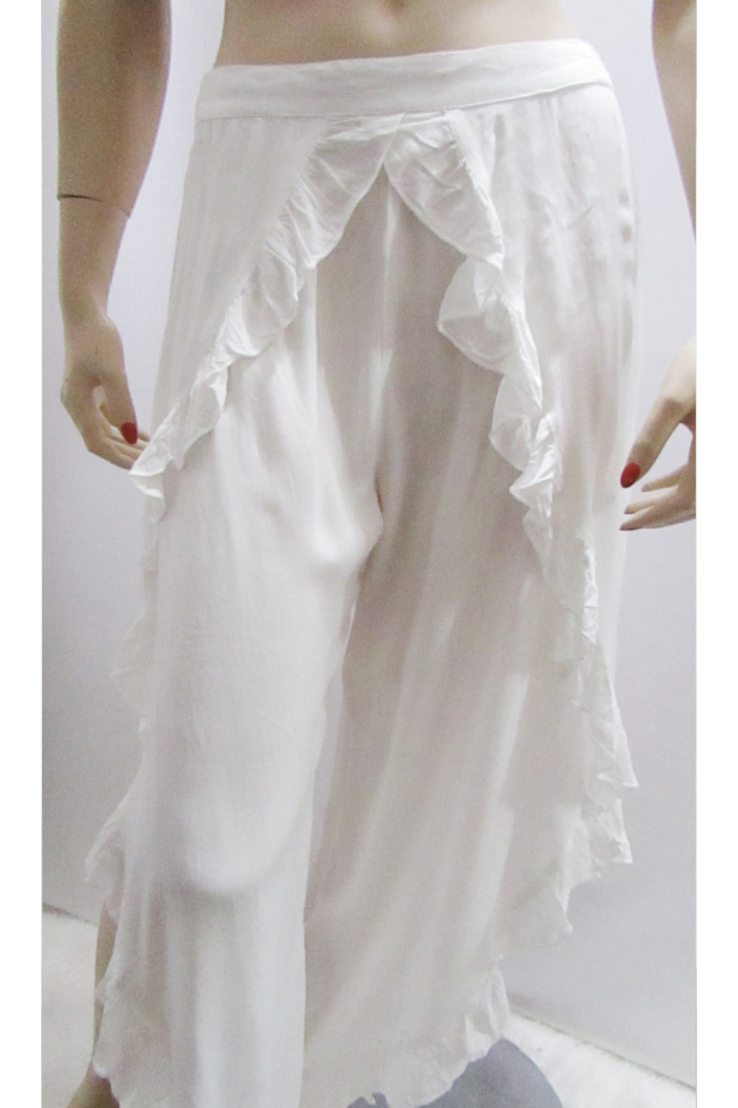 RUFFLED SIDE SPLIT PANT