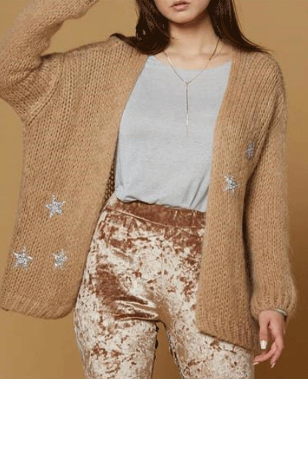 Knit Sweater W/ Silver Stars