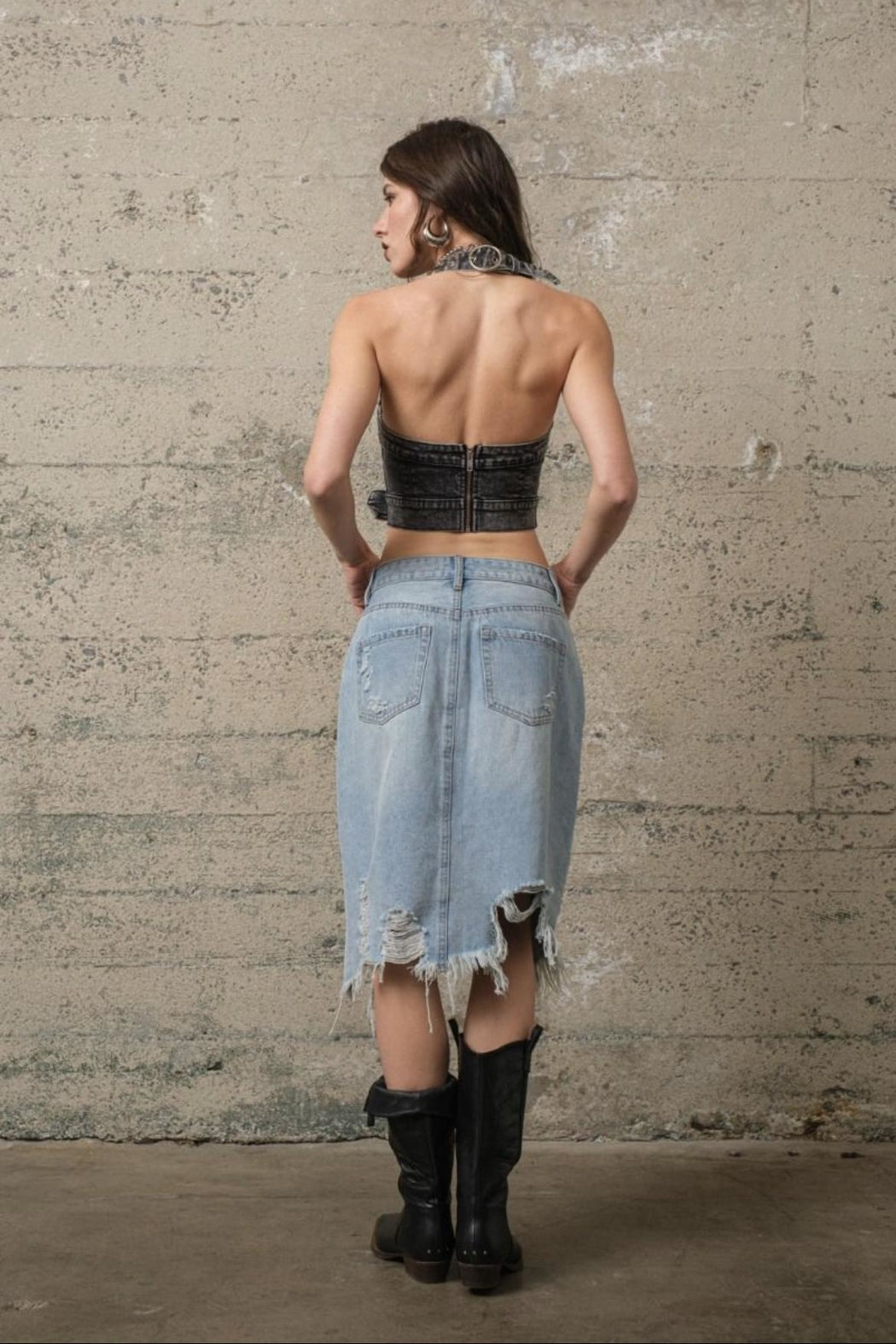 Halter Denim Top