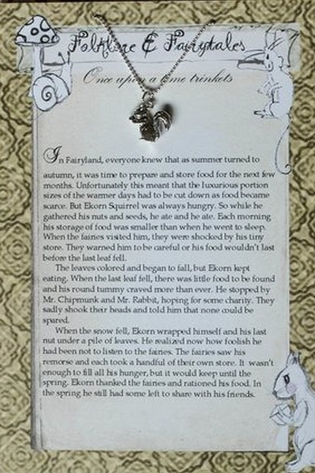 Squirrel storybook necklace