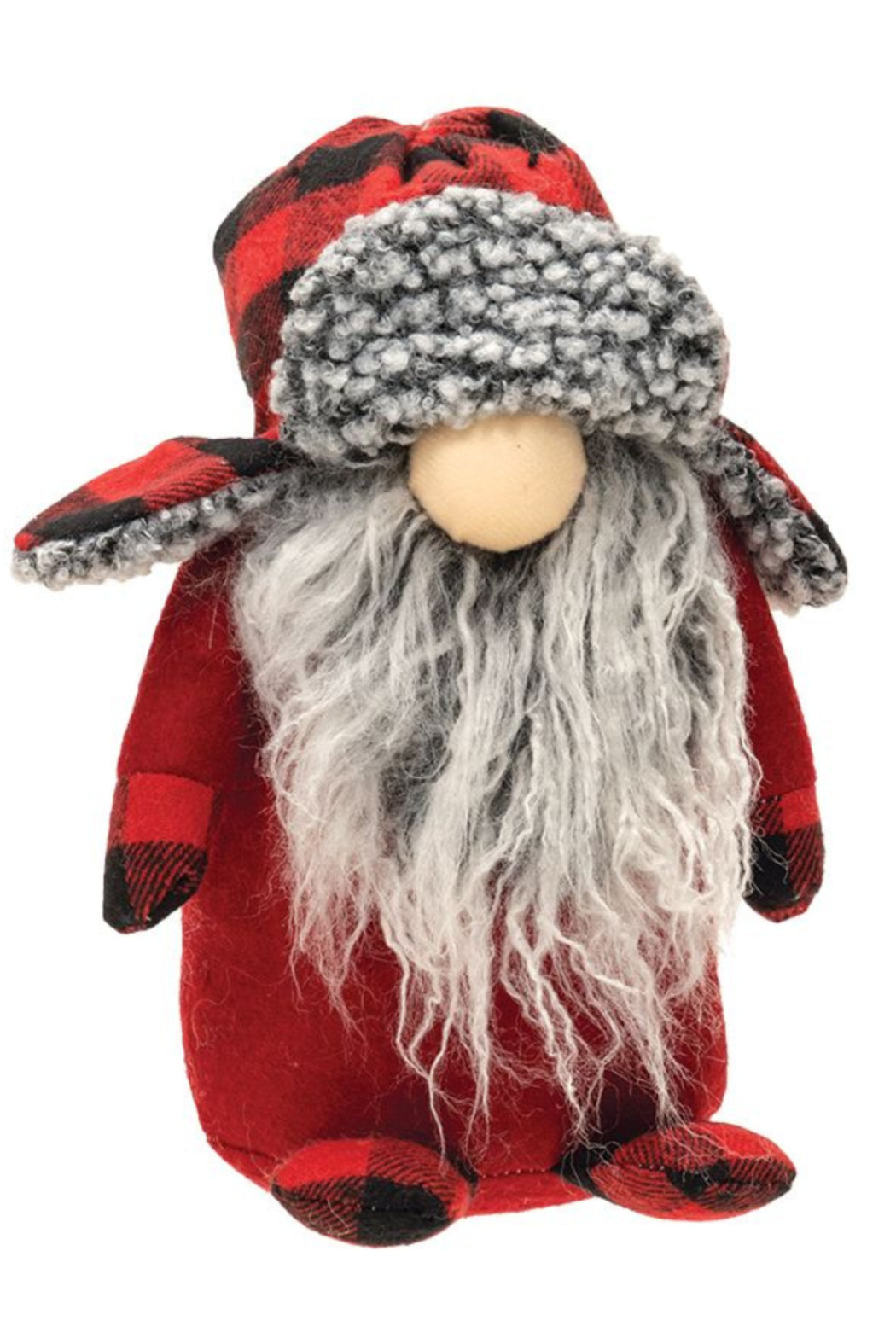Standing red & black, grey beard gnome