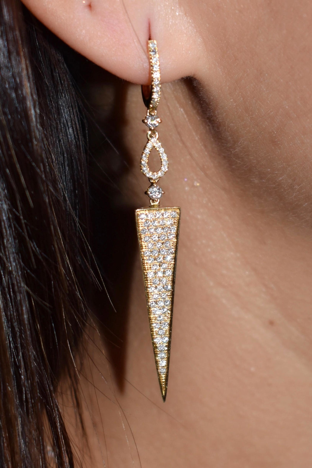 Diamond Triangle Earrings