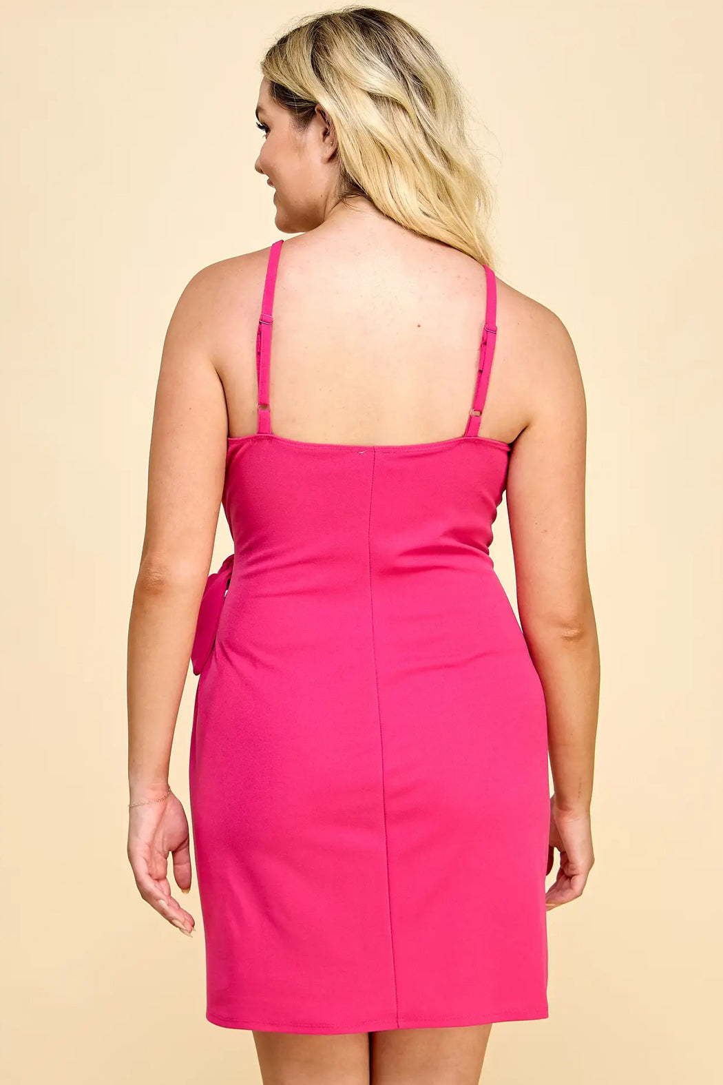 Fuchsia Faux Wrap Dress