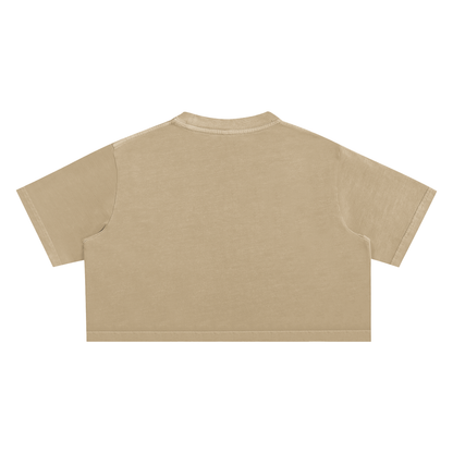 ESSNTIAL ELEMNTS Women's Snow Washed Crop Top Tee